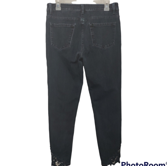 Soft Surroundings Skinny jeans lace design, high waist woman size 8 dark blue - Picture 2 of 6